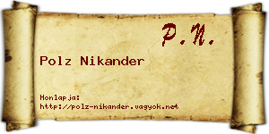Polz Nikander névjegykártya